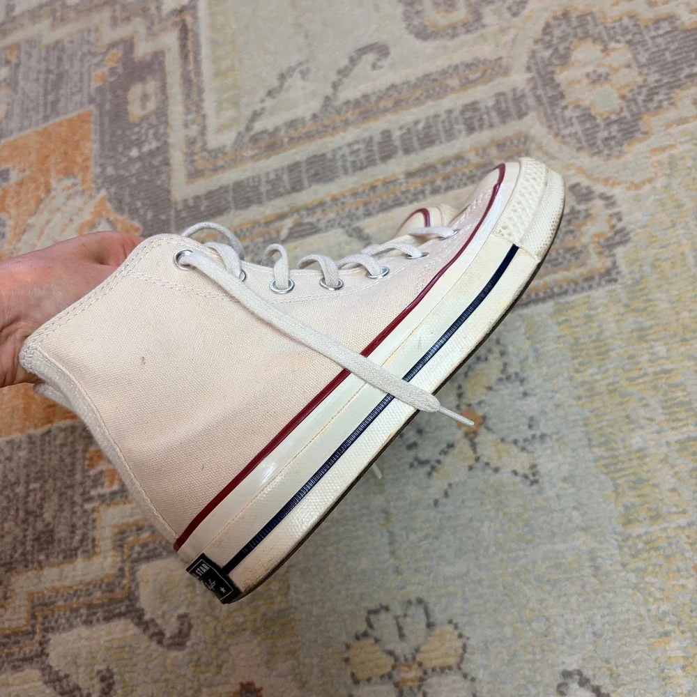 Converse Chuck 70 High Top Parchment Canvas Sneakers 162053C Mens 4.5 Womens 6.5 - Picture 8 of 9